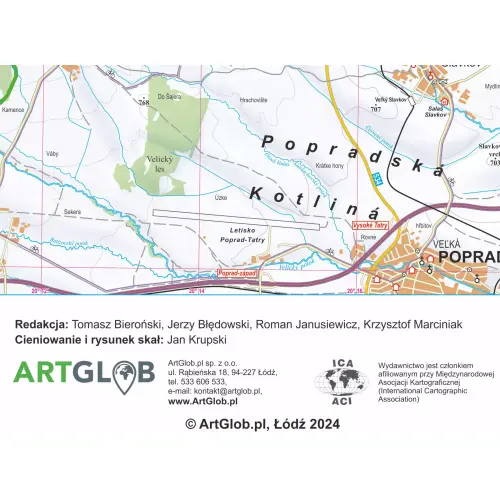 Tatry polskie i słowackie mapa ścienna - naklejka, 1:35 000, ArtGlob